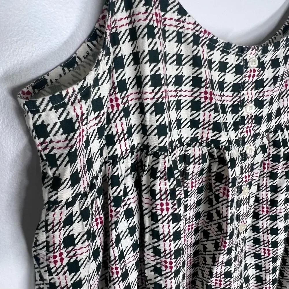 The Great. The Ruffle Tank Night Dress in winter pine plaid Sz M